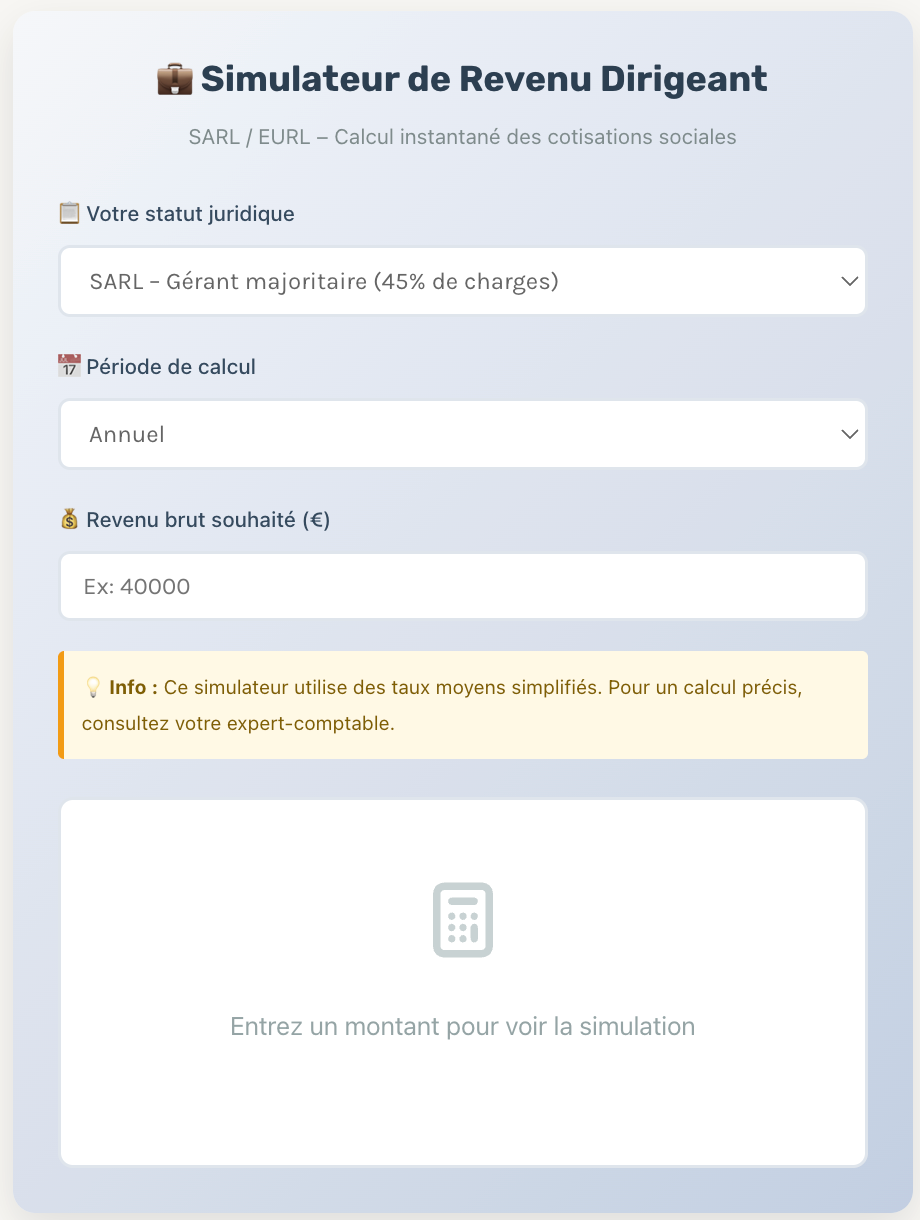 Simulateur de revenu indépendant creation-entreprise-france.com